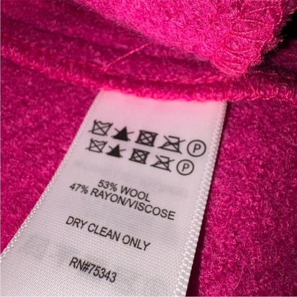 Rachel Zoe magenta wool blend long jacket - Picture 7 of 8